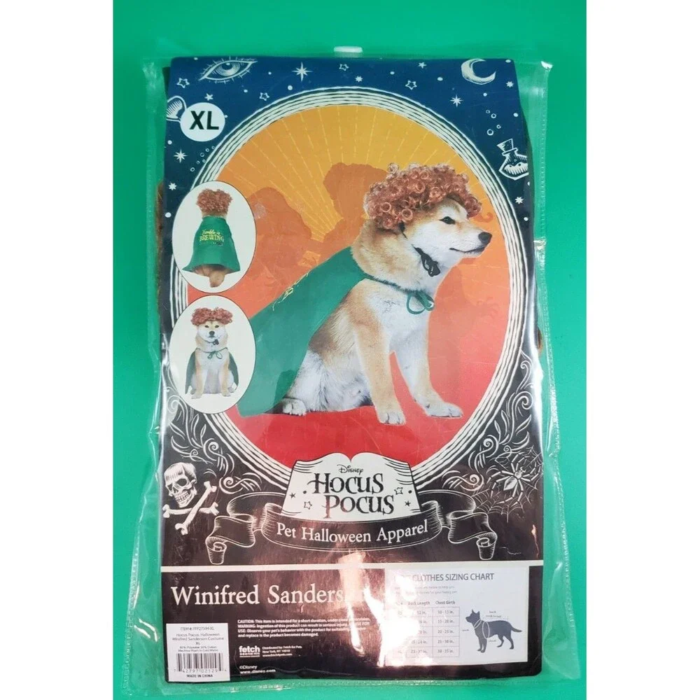 Disney Hocus Pocus Winifred Sanderson Pet Halloween Apparel Dog Costume XL